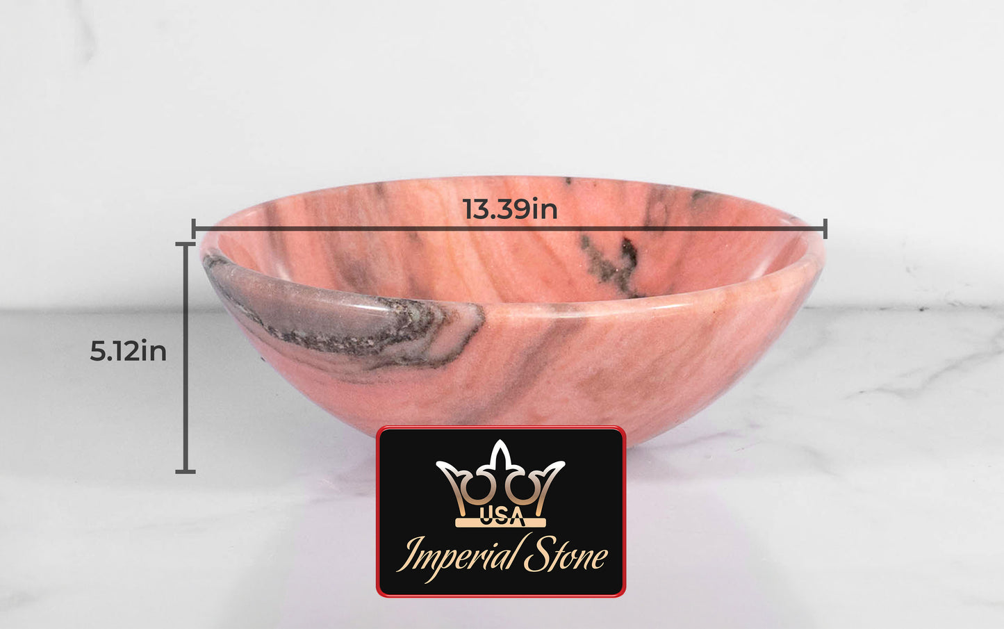 Small Round Sink – Rose Bahia – with a free marble soap dispenser